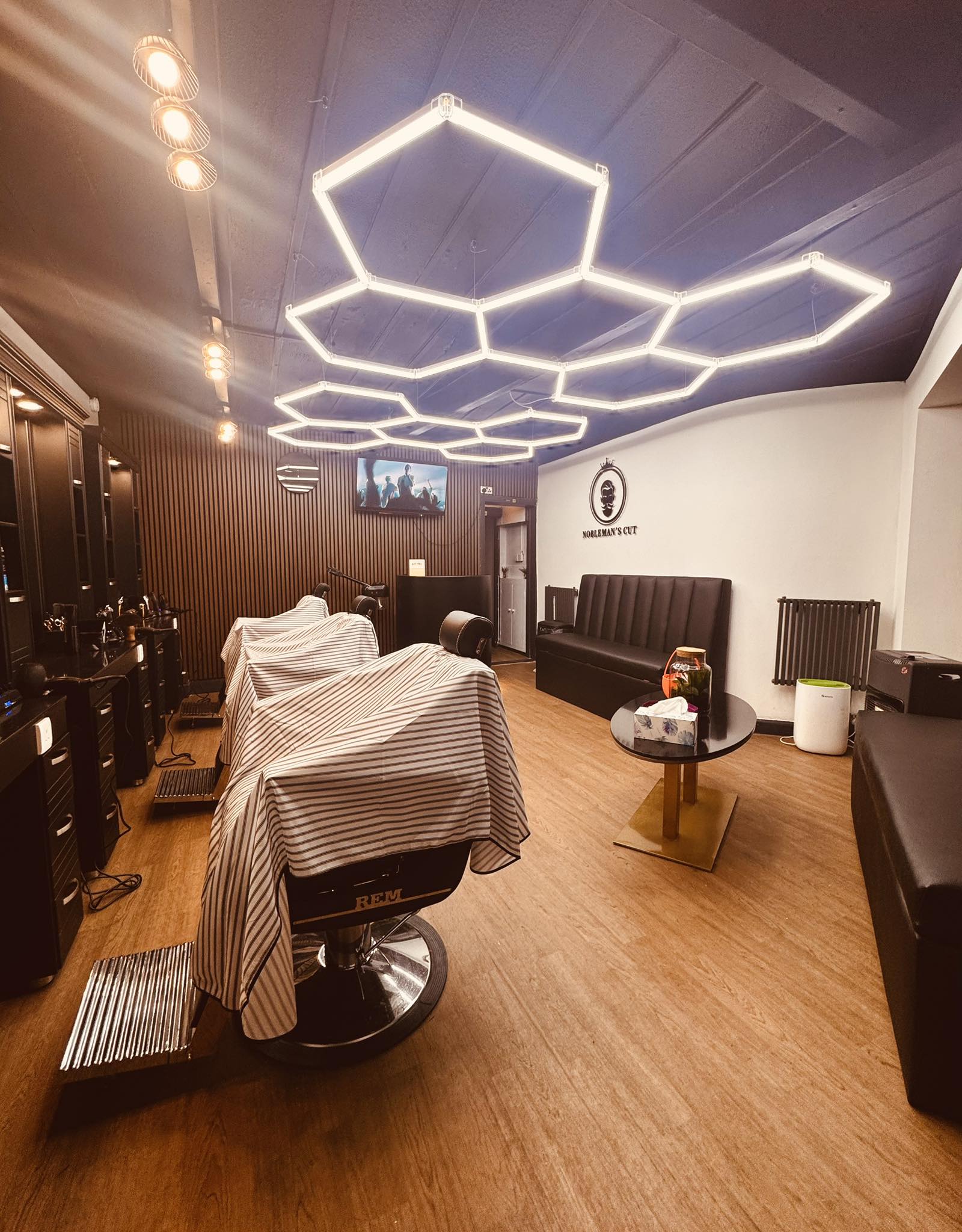 Interior of Nobleman's Cut barbershop in Burley in Wharfedale